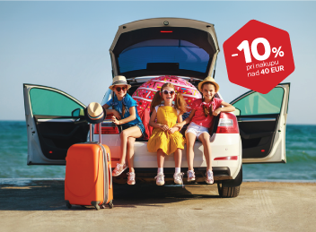 10 % za nakup nad 40 € <br>od 20. do 22. 6. 2025